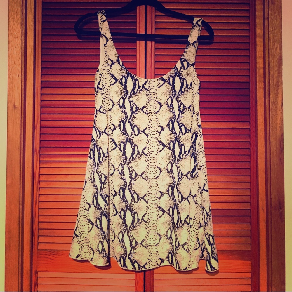 Snake print low back dress